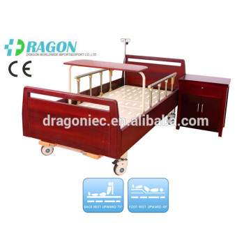 DW-BD188 camas eléctricas ajustables uk cama de enfermería manual de madera de alta densidad con dos funciones para equipos médicos